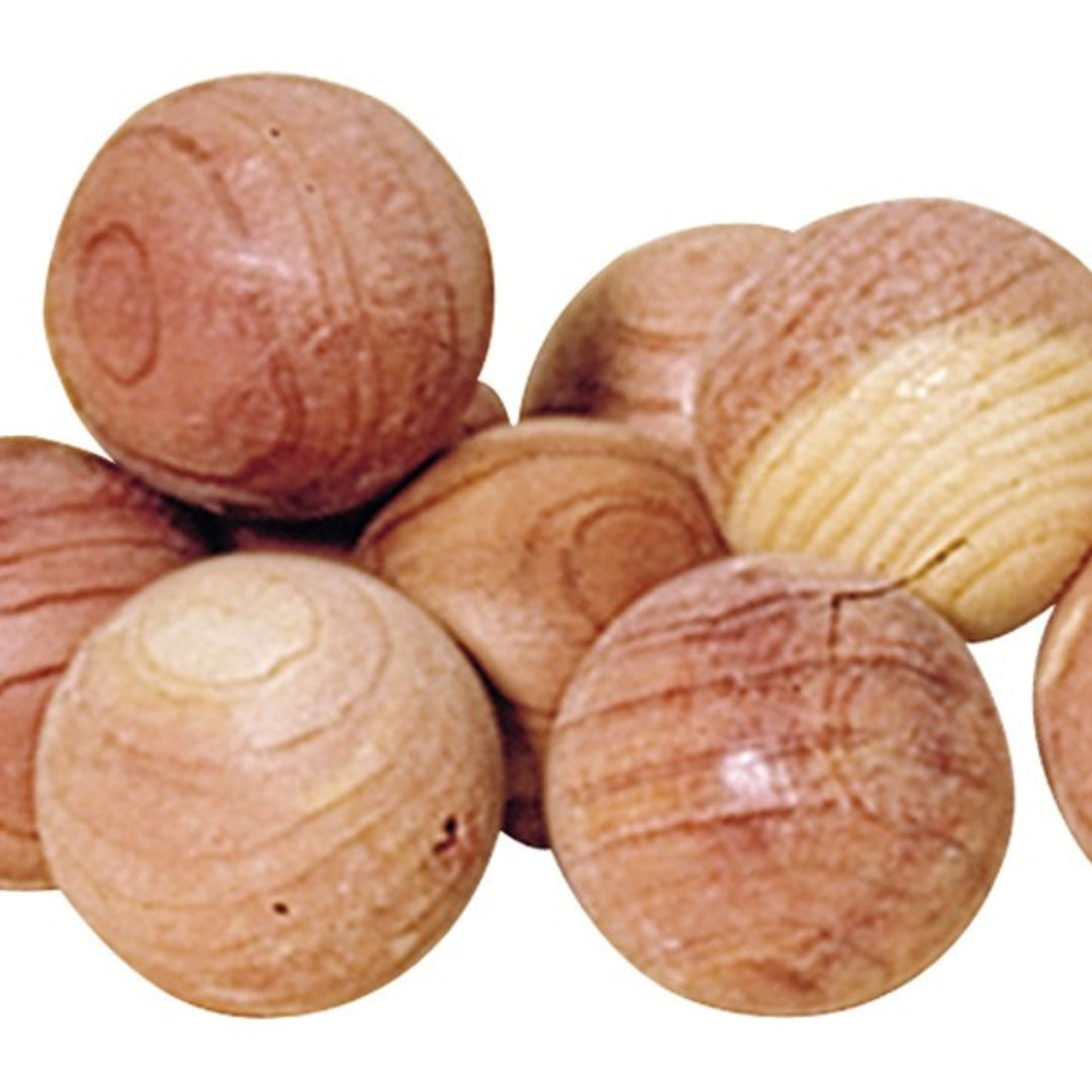 Cedar Balls Protect clothes against Moths.  Sold by Julu