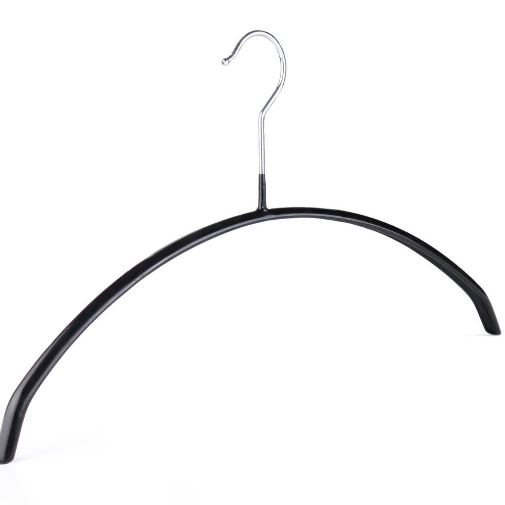 Black Rubber Coated Non Slip Coat Hangers in packs of 3.  Sold by Julu.