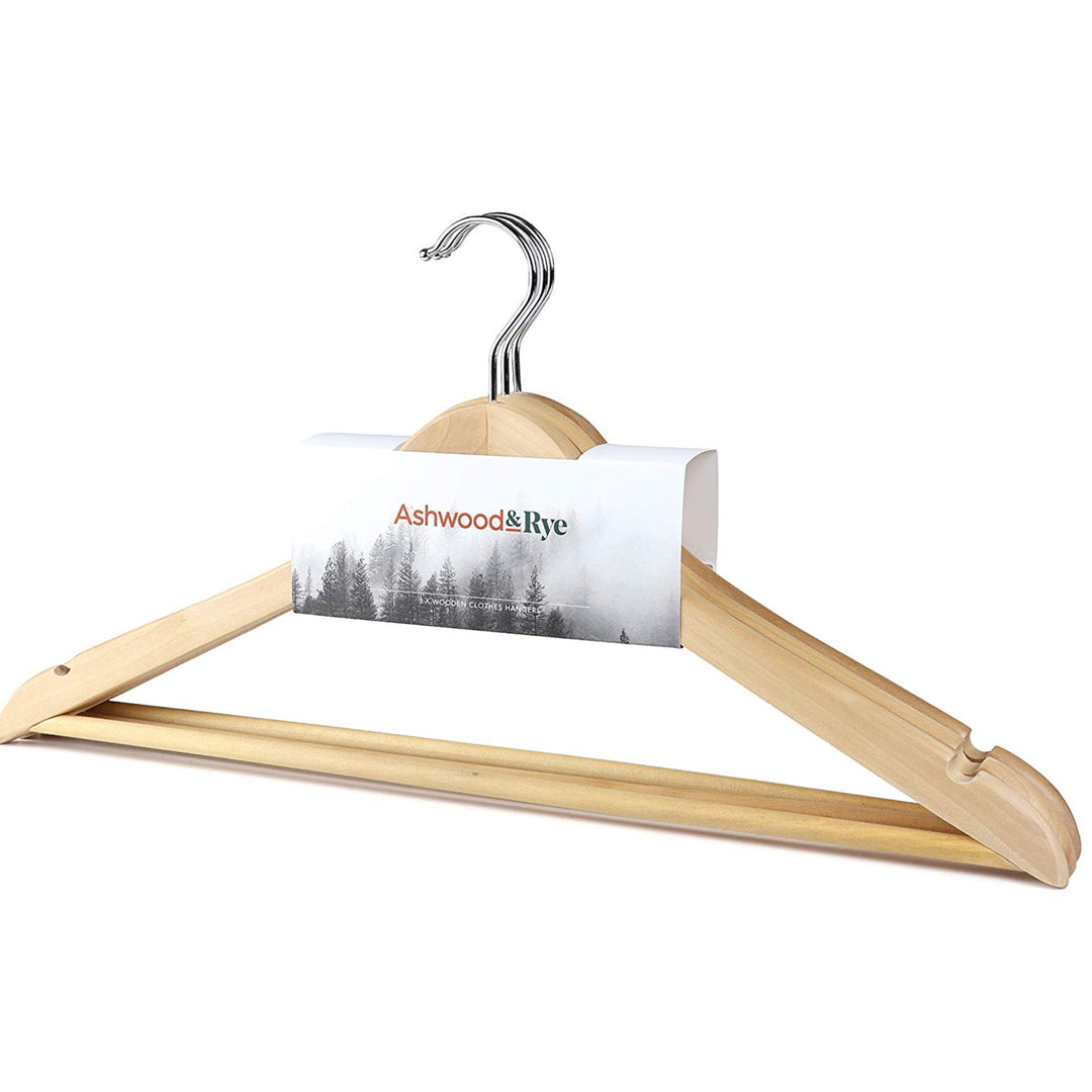 Wooden Coat Hangers in packs of 3 sold by Julu