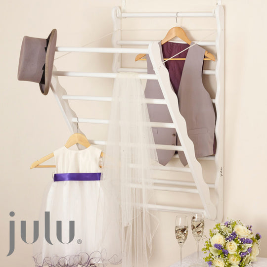Image of wall mounted clothes airer with Wedding Clothes  by Julu
