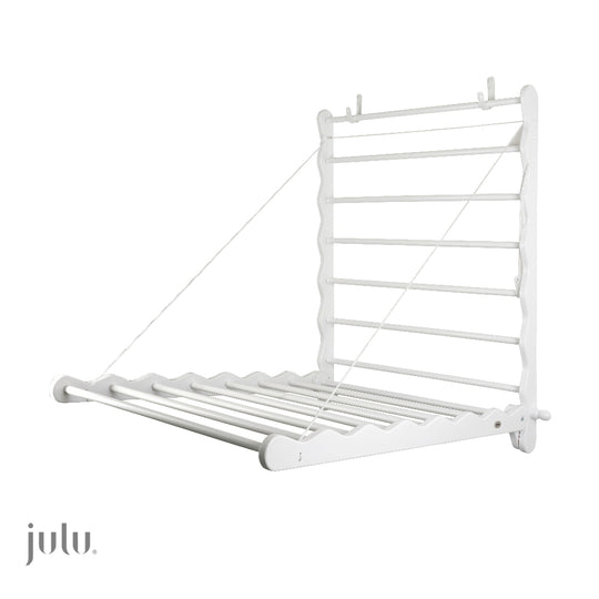Beautiful Beech White Clothes Airer, drying rack fully open sold by Julu