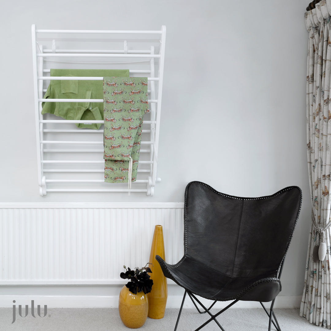 Laundry Ladder Beech Wall Mounted Clothes Drying Rack