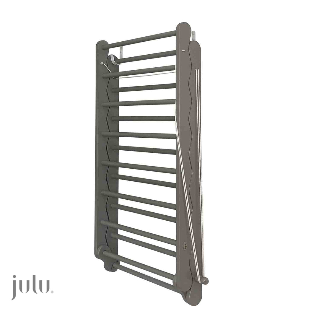 Image of Julu Bunty wall mounted clothes drying rack in grey | cutout image showing closed 