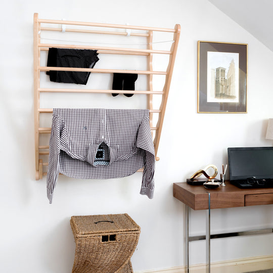 Image of Julu Doris Beech Natural Clothes Airer, Off the Wall and out of the way.