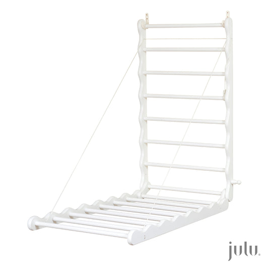 Image shows wall mounted clothes airer fully open by Julu