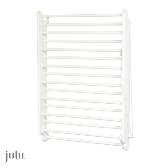 White Julu Clothes Airer.  Shown fully closed