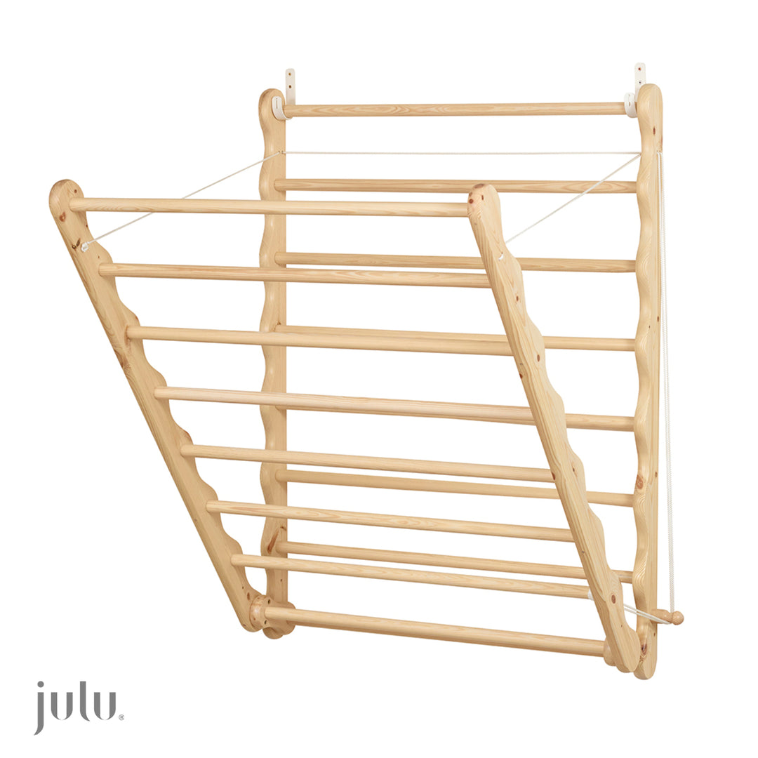 Pine Clothes Airer shown slightly open.  Sold by Julu